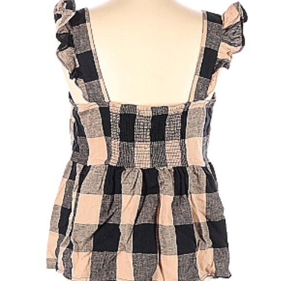 Who What Wear Checkered Tank Top with Ruffle Straps - Picture 4 of 5